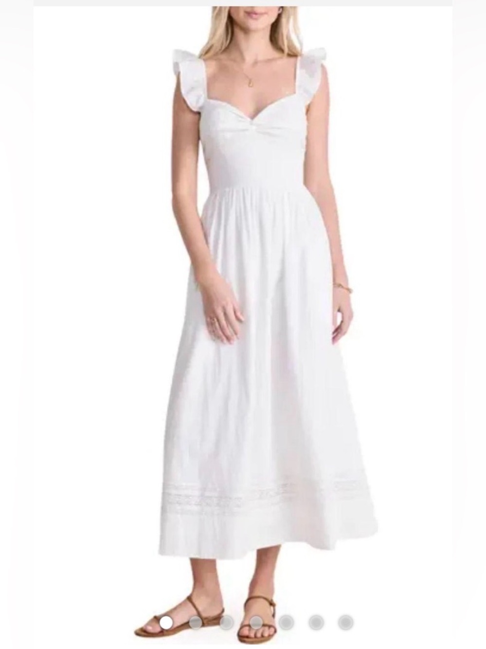 Vineyard Vines White Cotton Sundress with Smocked Waist size XL